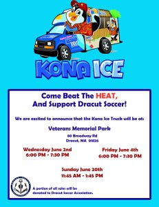 kona ice flyer Dracut Soccer Association